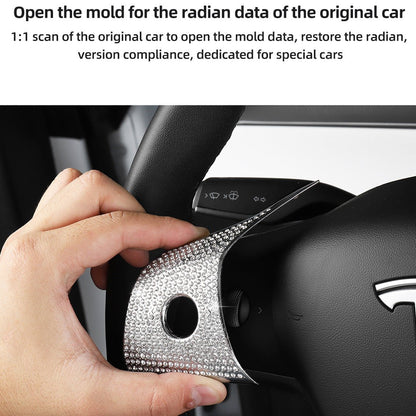 Bling Steering Wheel Buttons Decorate for Tesla Model 3 Model Y (2017-2025)