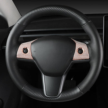 Bling Steering Wheel Buttons Decorate for Tesla Model 3 Model Y (2017-2025)
