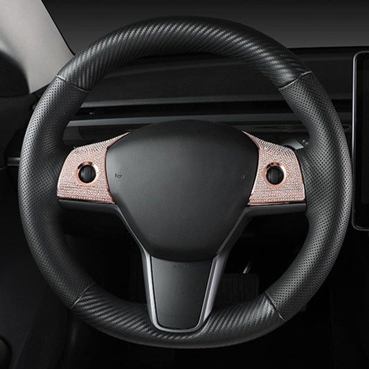 Bling Steering Wheel Buttons Decorate for Tesla Model 3 Model Y (2017-2025)