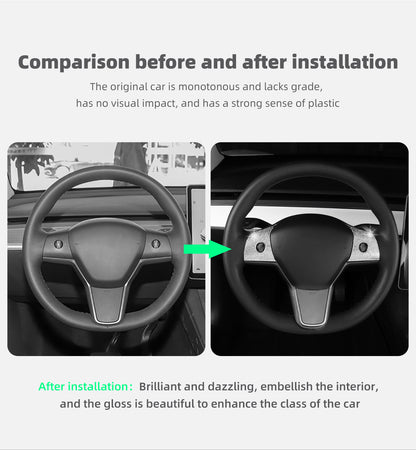 Bling Steering Wheel Buttons Decorate for Tesla Model 3 Model Y (2017-2025)
