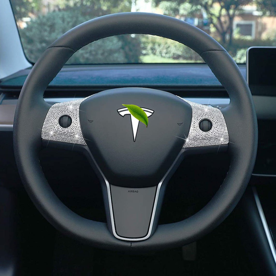 Bling Steering Wheel Buttons Decorate for Tesla Model 3 Model Y (2017-2025)