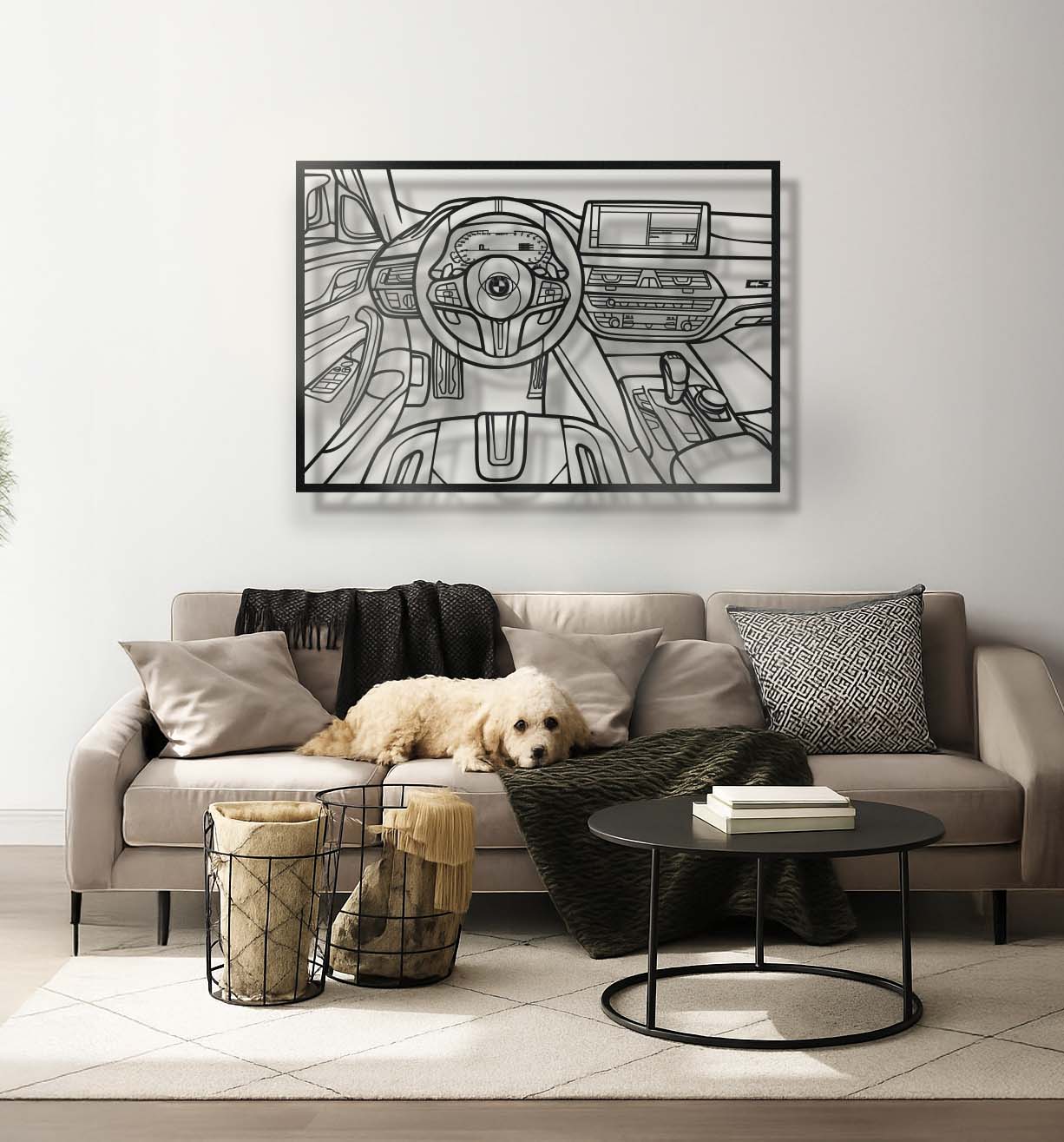 M5 CS Driver's Cockpit Metal Frame Wall Art - MT1465