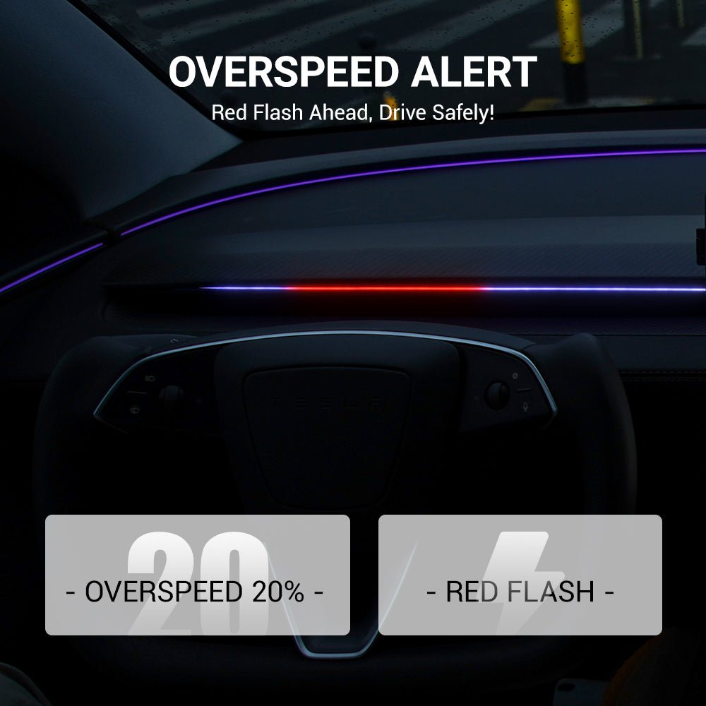 BSD Blind Spot Monitor RGB Ambient Lighting for Model 3/Y | OEM Screen Control