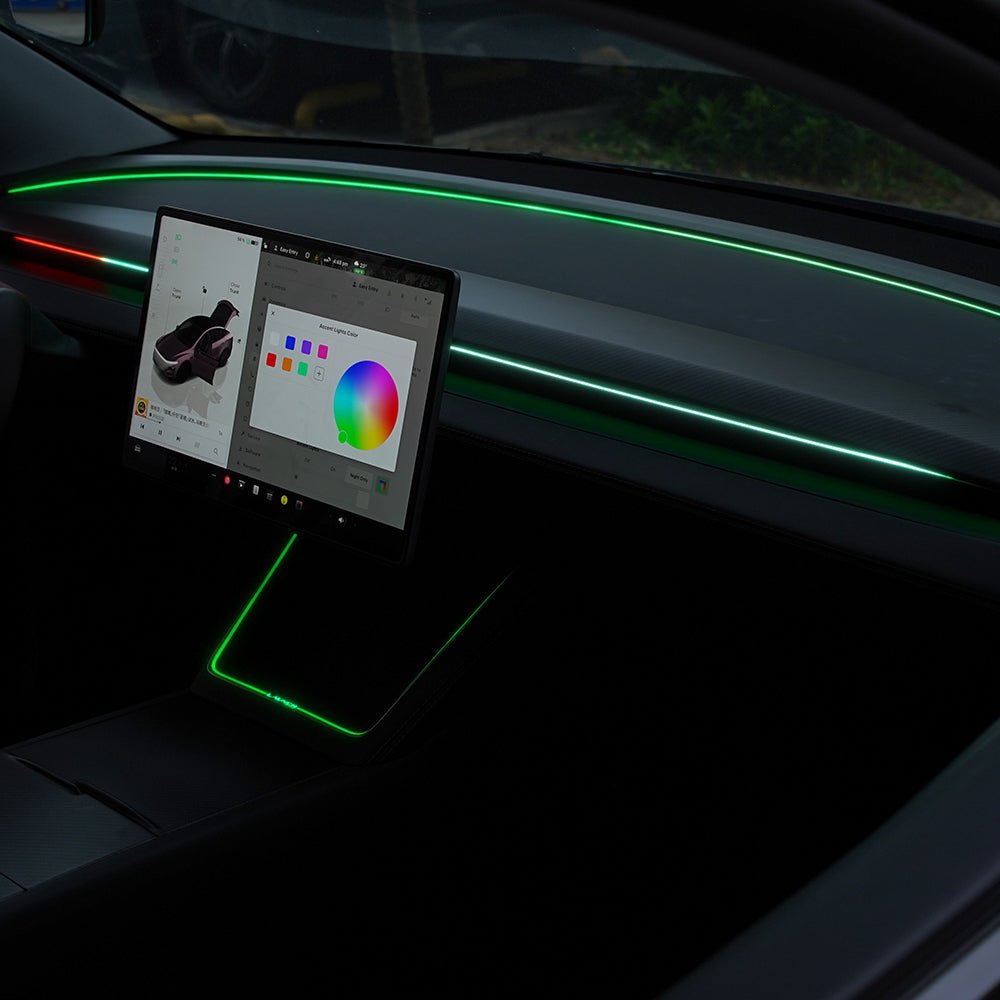 BSD Blind Spot Monitor RGB Ambient Lighting for Model 3/Y | OEM Screen Control