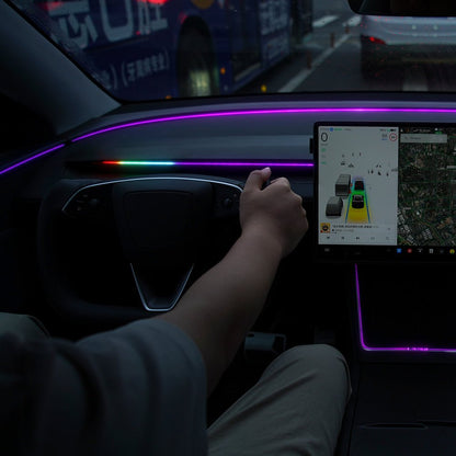 BSD Blind Spot Monitor RGB Ambient Lighting for Model 3/Y | OEM Screen Control