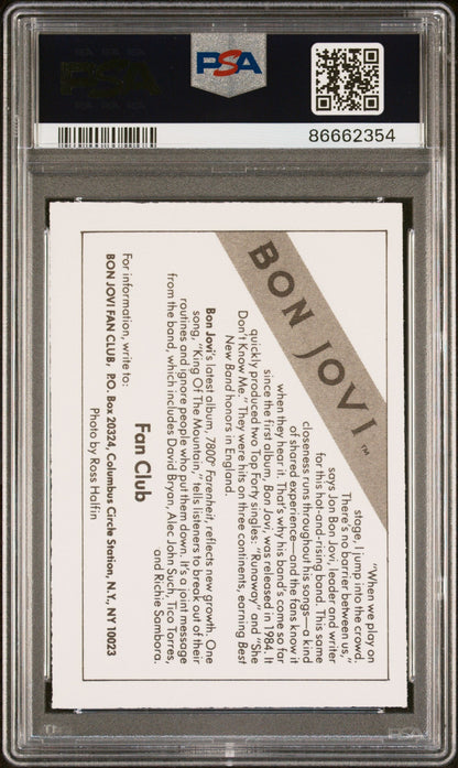 1985 WONDER BREAD ROCK STARS BON JOVI ROCK STARS # - PSA 9