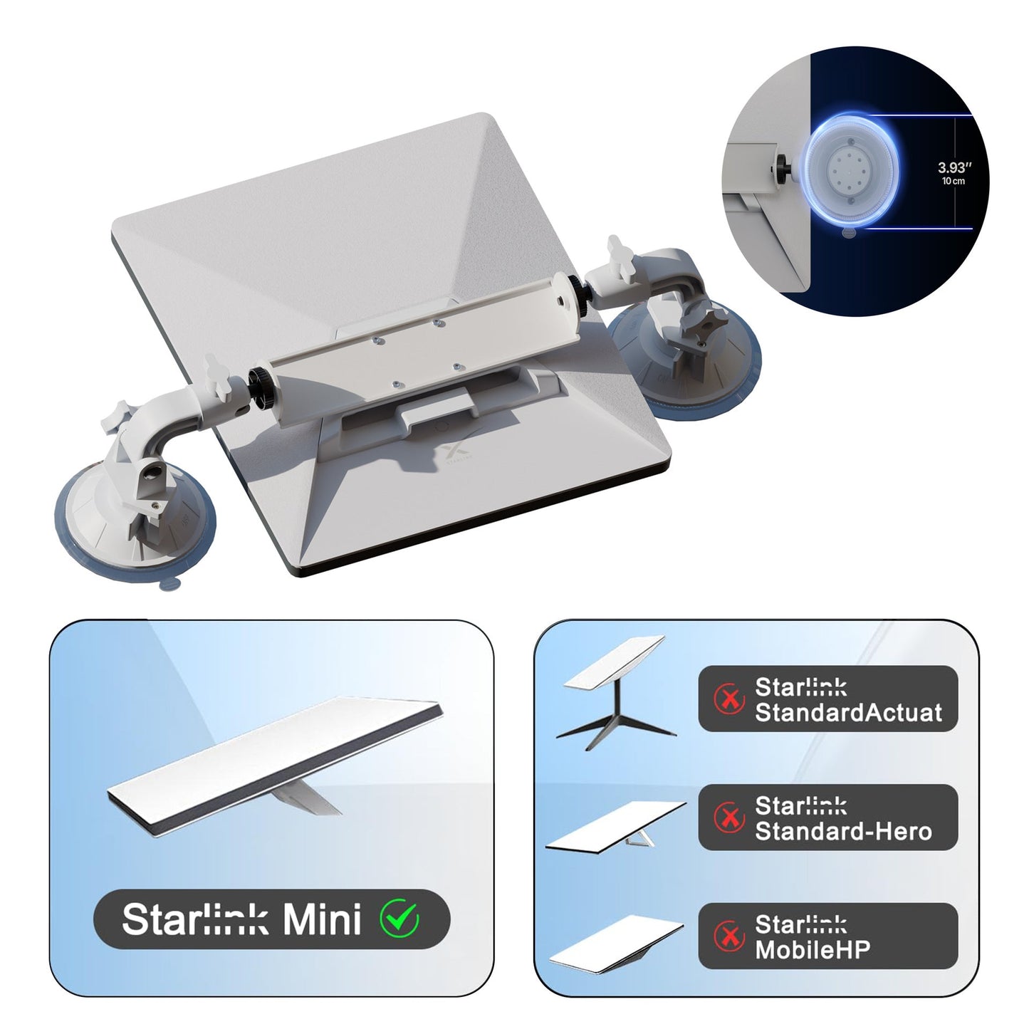 Car Roof Suction Mount for Starlink Mini