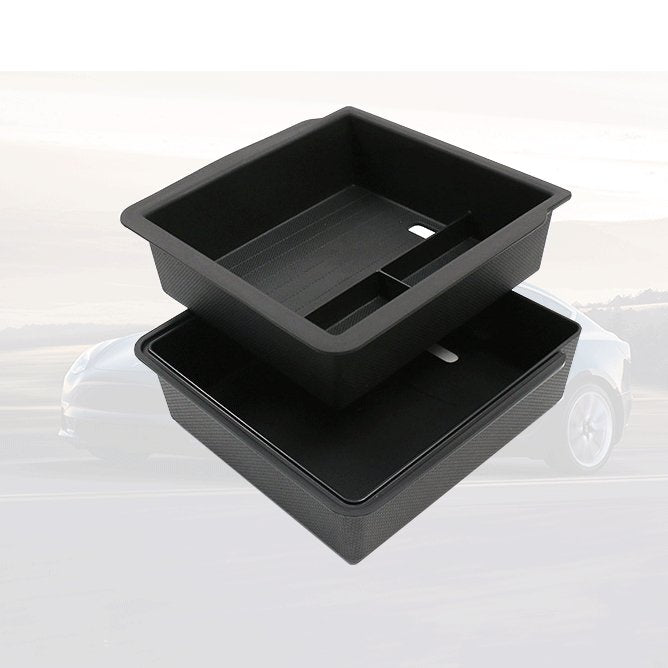 Center Armrest Storage Box Double-Layered for Tesla Model 3 Highland & New Model Y