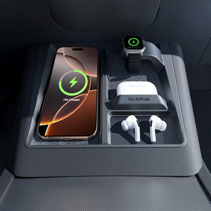 Center Console 3-in-1 Wireless Charging Anti-Slip Organizer for Model Y Juniper & Model 3 Highland