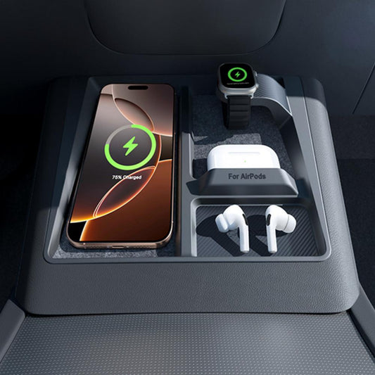 Center Console 3-in-1 Wireless Charging Anti-Slip Organizer for Model Y Juniper & Model 3 Highland
