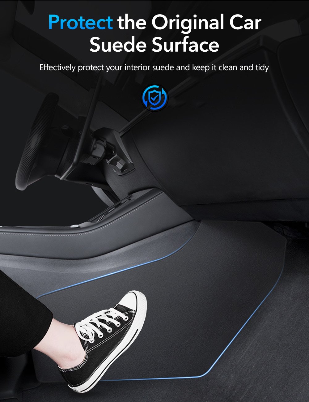 Center Console Side Anti-Kick Mat For Tesla Model Y