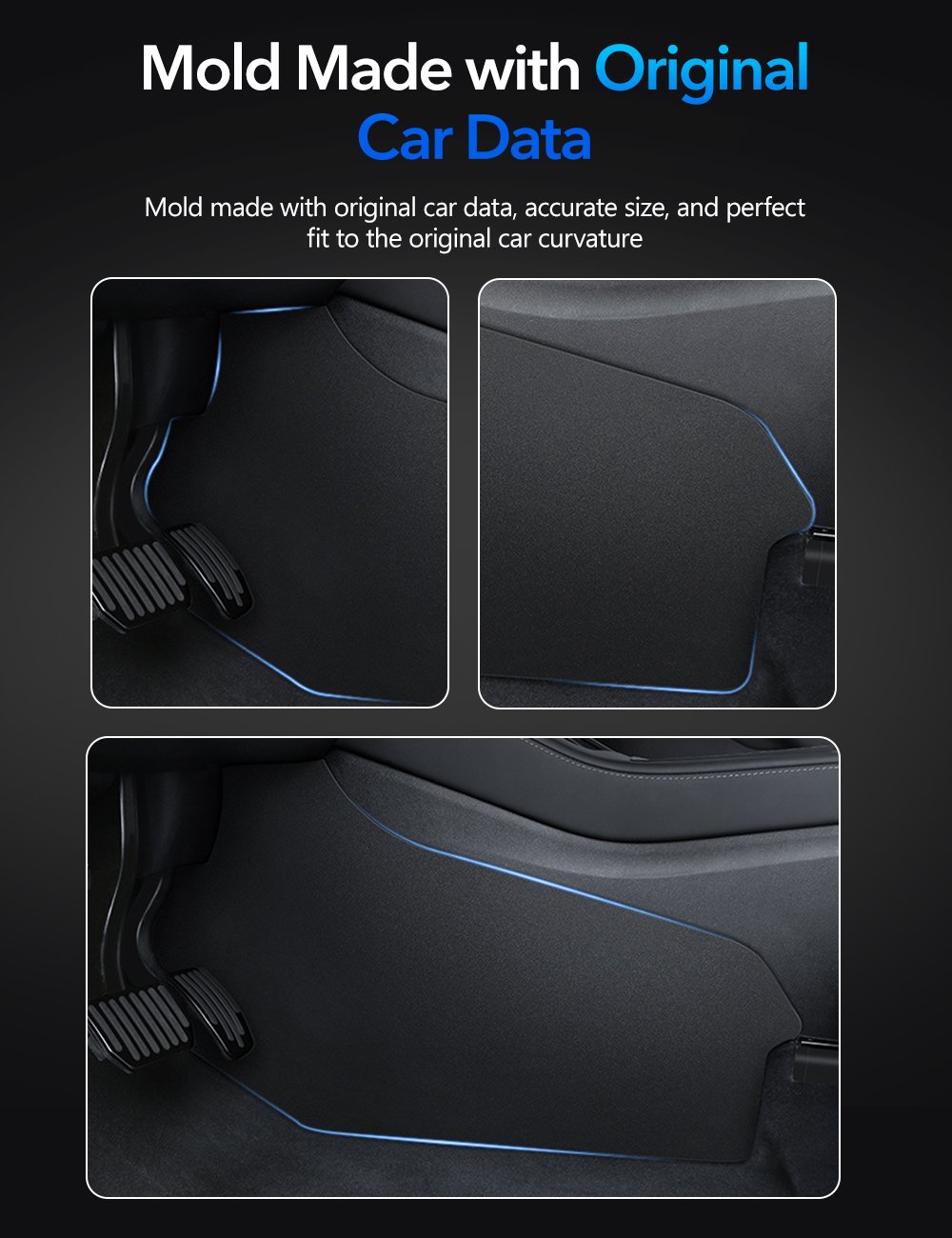 Center Console Side Anti-Kick Mat For Tesla Model Y