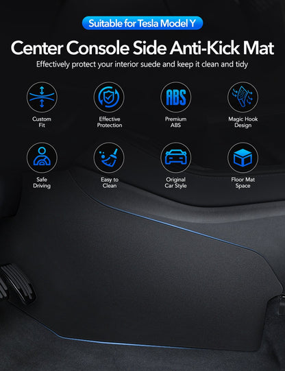 Center Console Side Anti-Kick Mat For Tesla Model Y