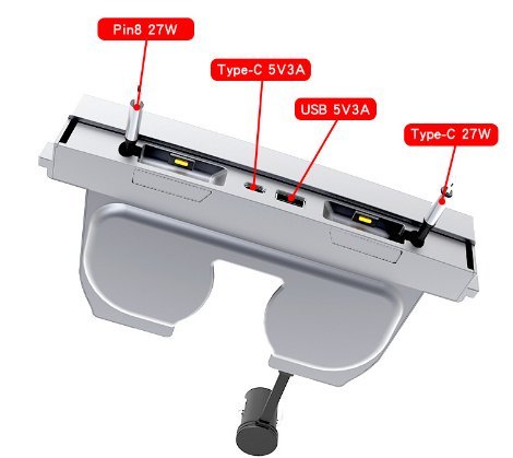 Center Console USB Hub Docking Station for Tesla Model 3 Highland & Model Y Juniper