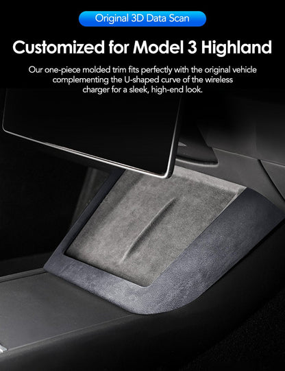 Center Console Wireless Charger Cover Trim for Model 3 Highland & New Model Y
