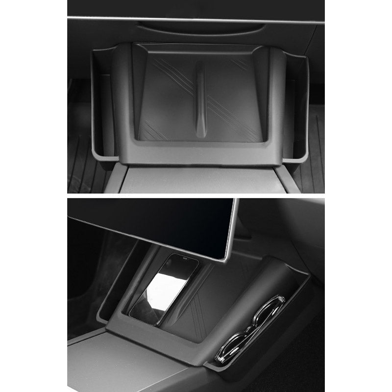 Center Console Wireless Charging Pad with Side Pockets For Tesla Model 3 Highland & Model Y Juniper