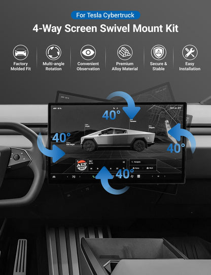 Center Screen Swivel Rotating Mount Kit for Tesla Cybertruck