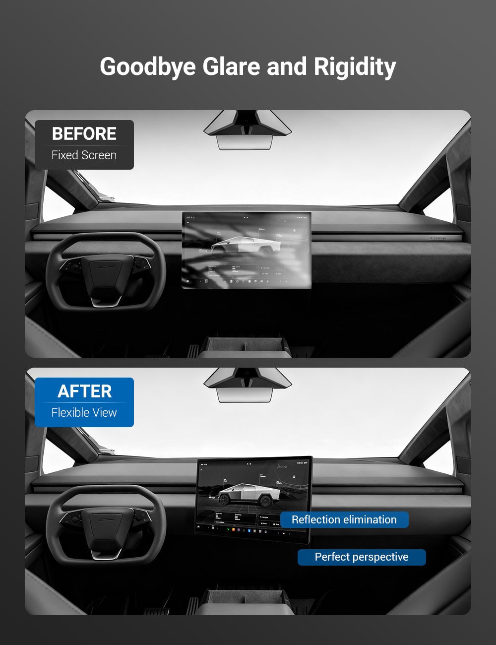 Center Screen Swivel Rotating Mount Kit for Tesla Cybertruck