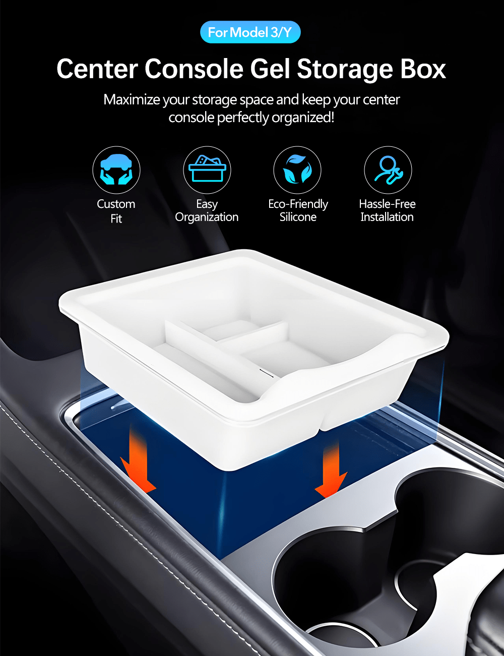 Central Storage Box for Tesla Model 3/Y