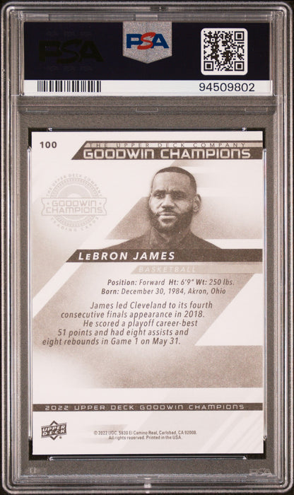 2022 UPPER DECK GOODWIN CHAMPIONS LeBRON JAMES  #100 - PSA 10
