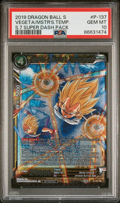 2019 DRAGON BALL SUPER SUPER DASH VEGETA, TEMPERAMENT #P-137 - PSA 10