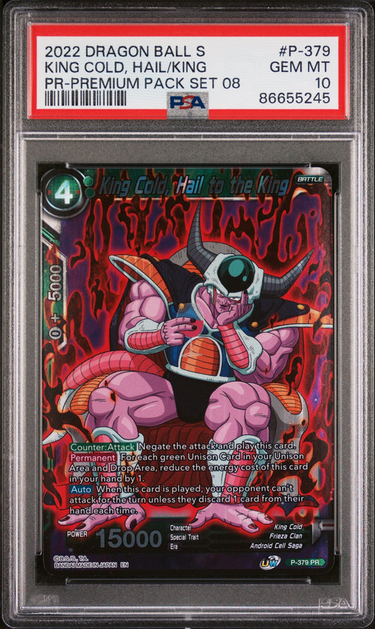 2022 DRAGON BALL SUPER KING COLD, HAIL/KING #P-379 - PSA 10