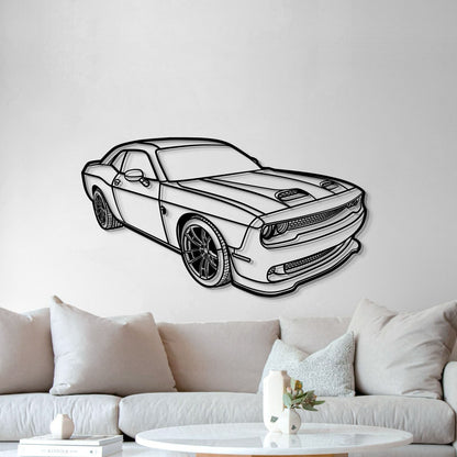 2023 Challenger Hellcat Perspective Metal Car Wall Art - MT1262