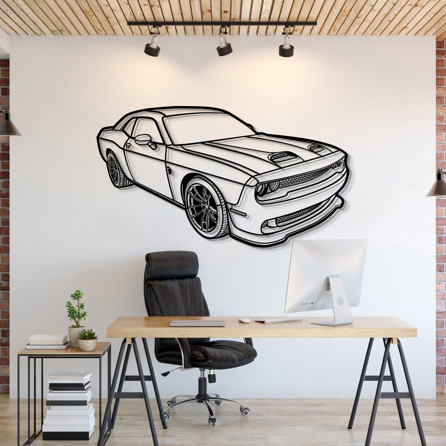 2023 Challenger Hellcat Perspective Metal Car Wall Art - MT1262