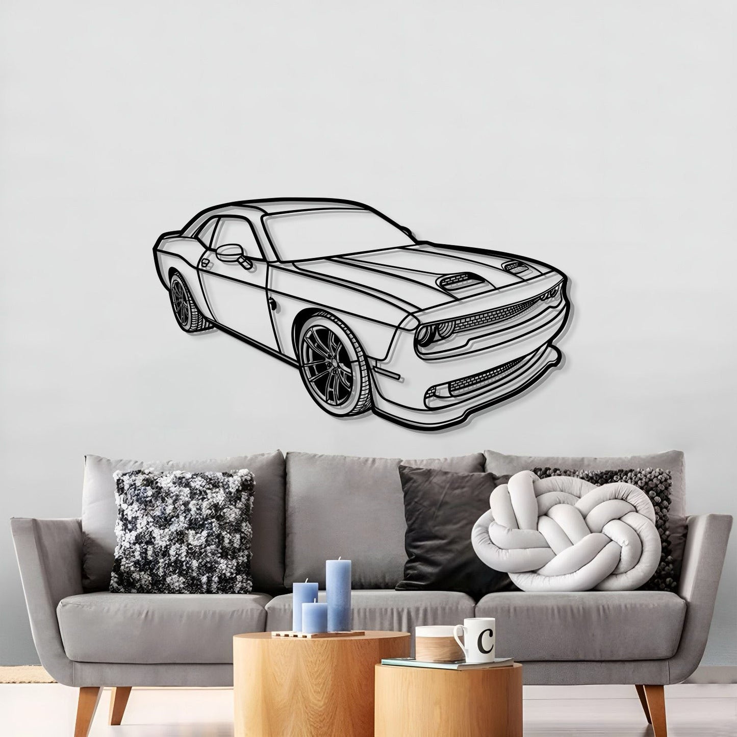 2023 Challenger Hellcat Perspective Metal Car Wall Art - MT1262