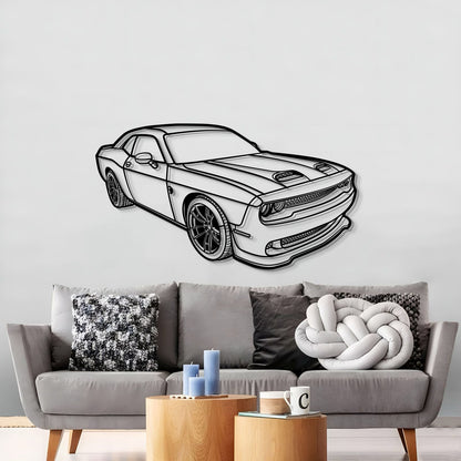 2023 Challenger Hellcat Perspective Metal Car Wall Art - MT1262