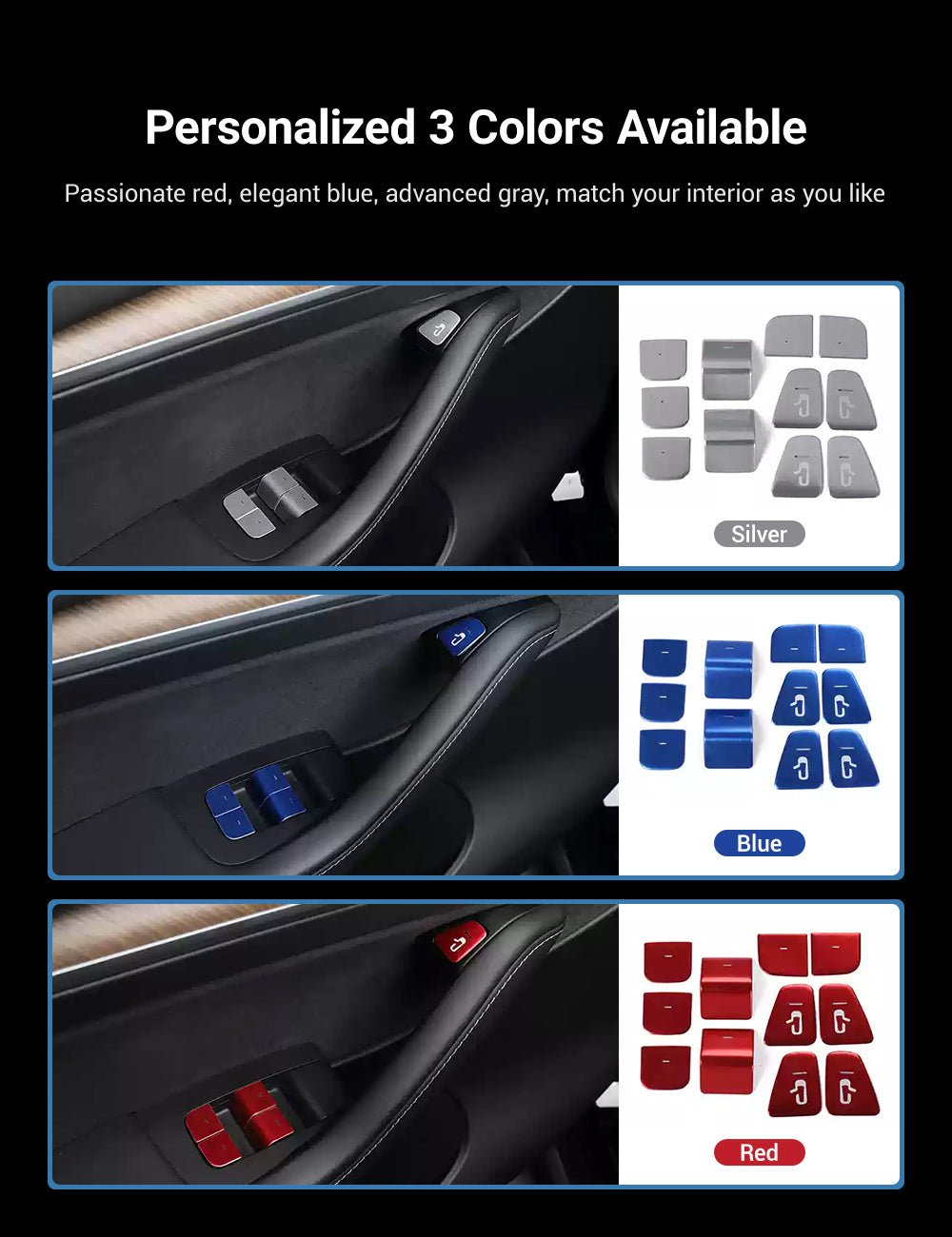 Door Button Glass Lifting Patch for Tesla Model 3/Y