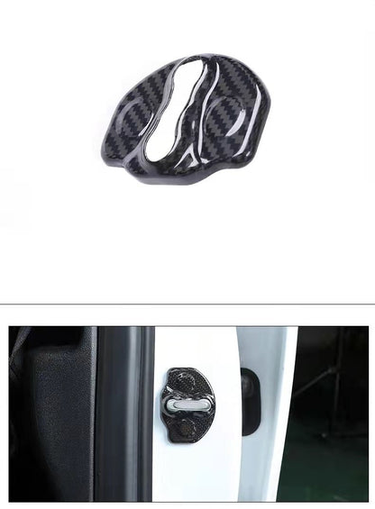 Real Dry Carbon Fiber Door Lock Cover for Tesla Model 3 & Model Y