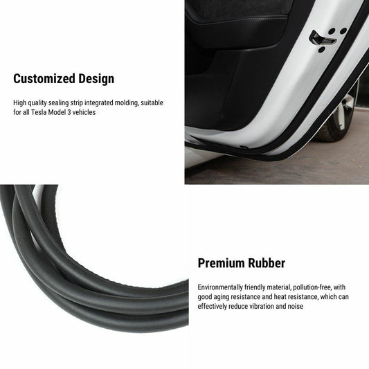 Door Rubber Sealing Strip Noise Reduction Kit for Tesla Model 3 Highland