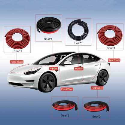 Door Rubber Sealing Strip Noise Reduction Kit for Tesla Model 3 Highland