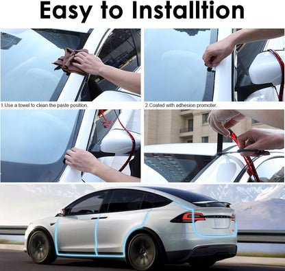 Door Rubber Sealing Strip Noise Reduction Kit for Tesla Model 3 Highland