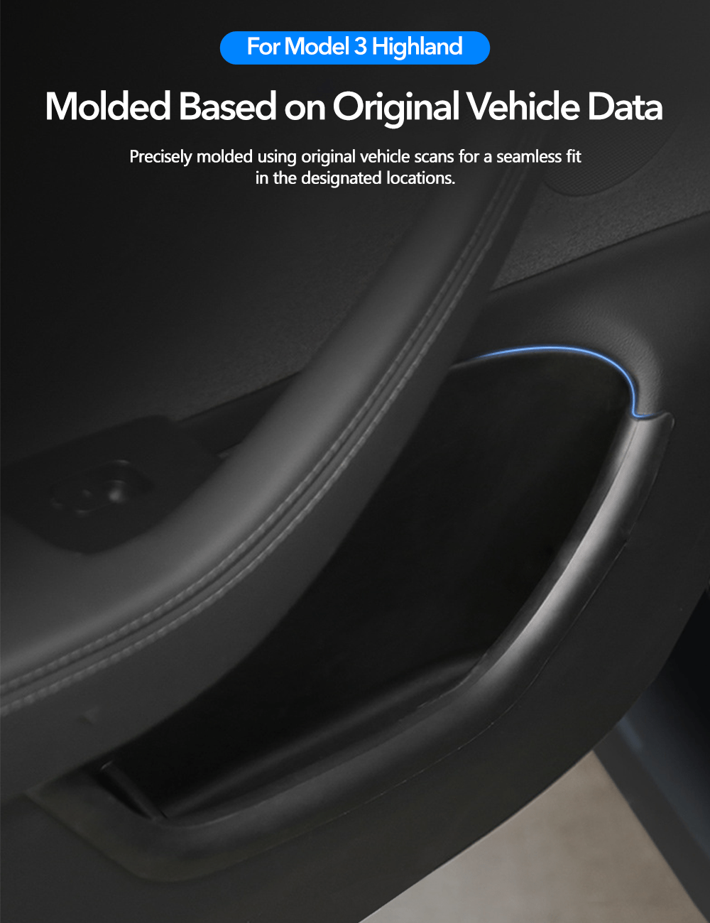 Door Storage Box for Tesla Model 3 Highland (TPE)