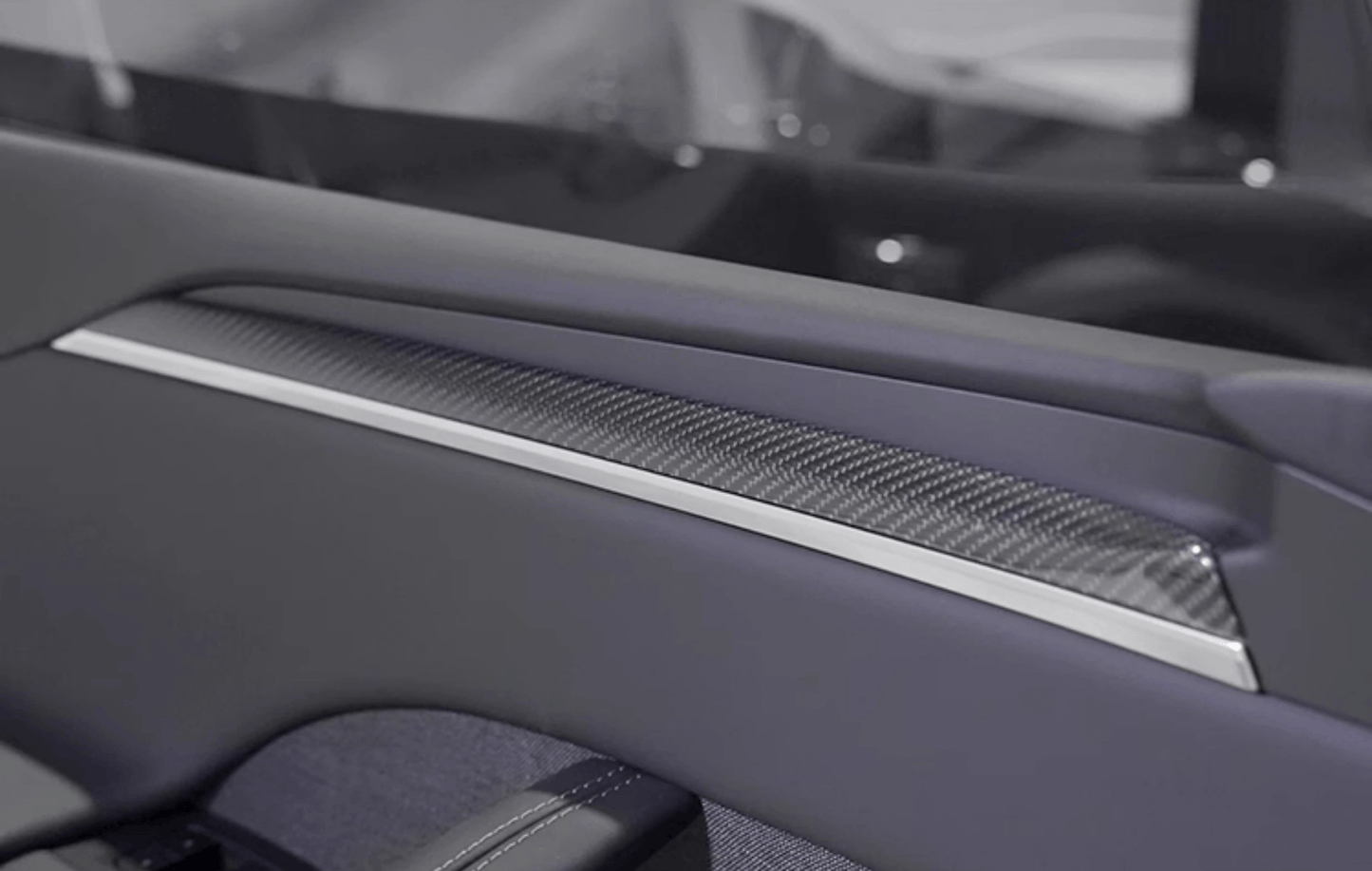 Door Trim Dry Carbon Fiber Overlay for Model S/X