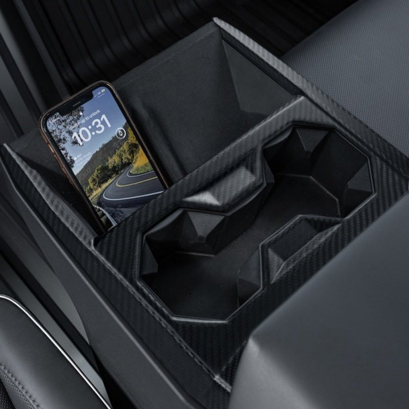 Dry Carbon Fiber Center Console Cup Holder for Cybertruck