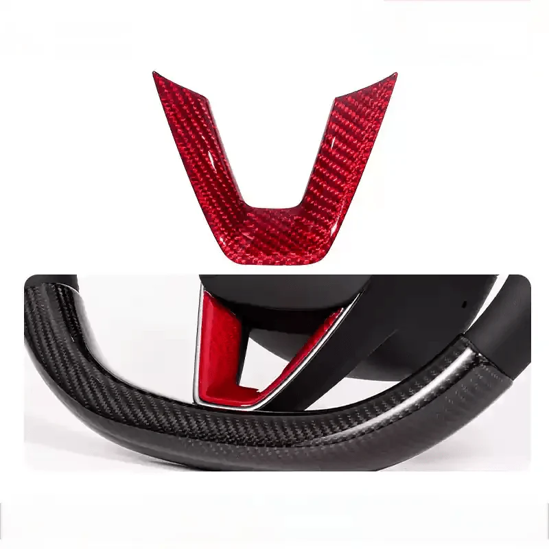 Dry Carbon Fiber Steering Wheel V-Cover for Model 3 Highland & New Model Y