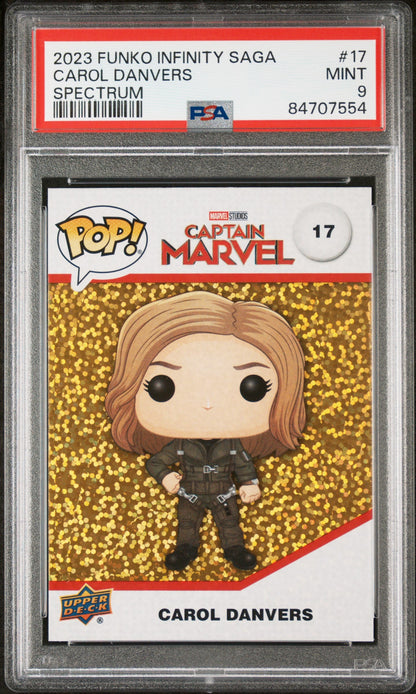 2023 UPPER DECK FUNKO POP MARVEL  CAROL DANVERS SPECTRUM #17  PSA 9