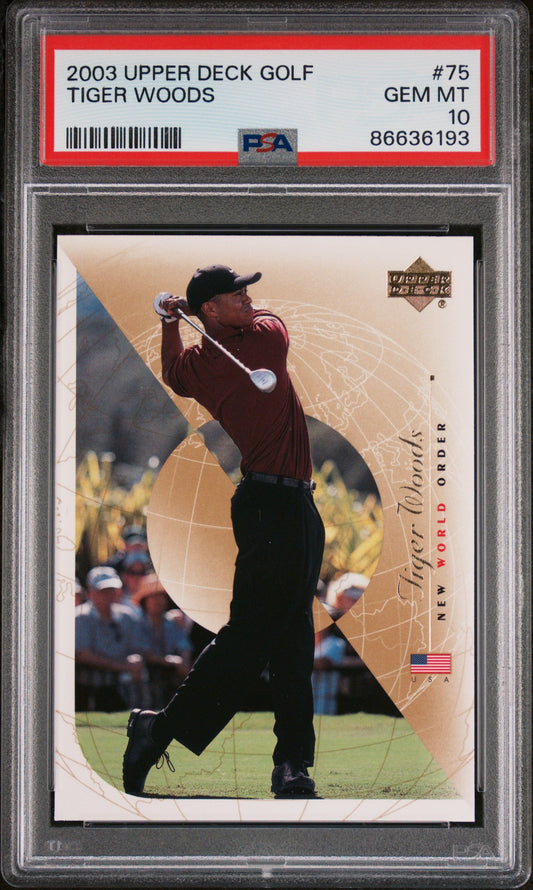 2003 UPPER DECK GOLF TIGER WOODS  #75 - PSA 10