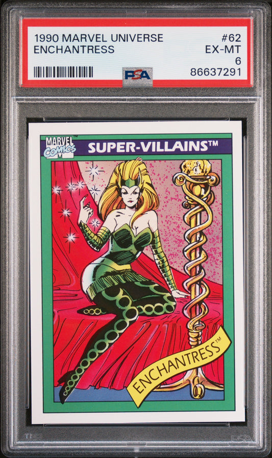1990 MARVEL UNIVERSE ENCHANTRESS  #62 - PSA 6
