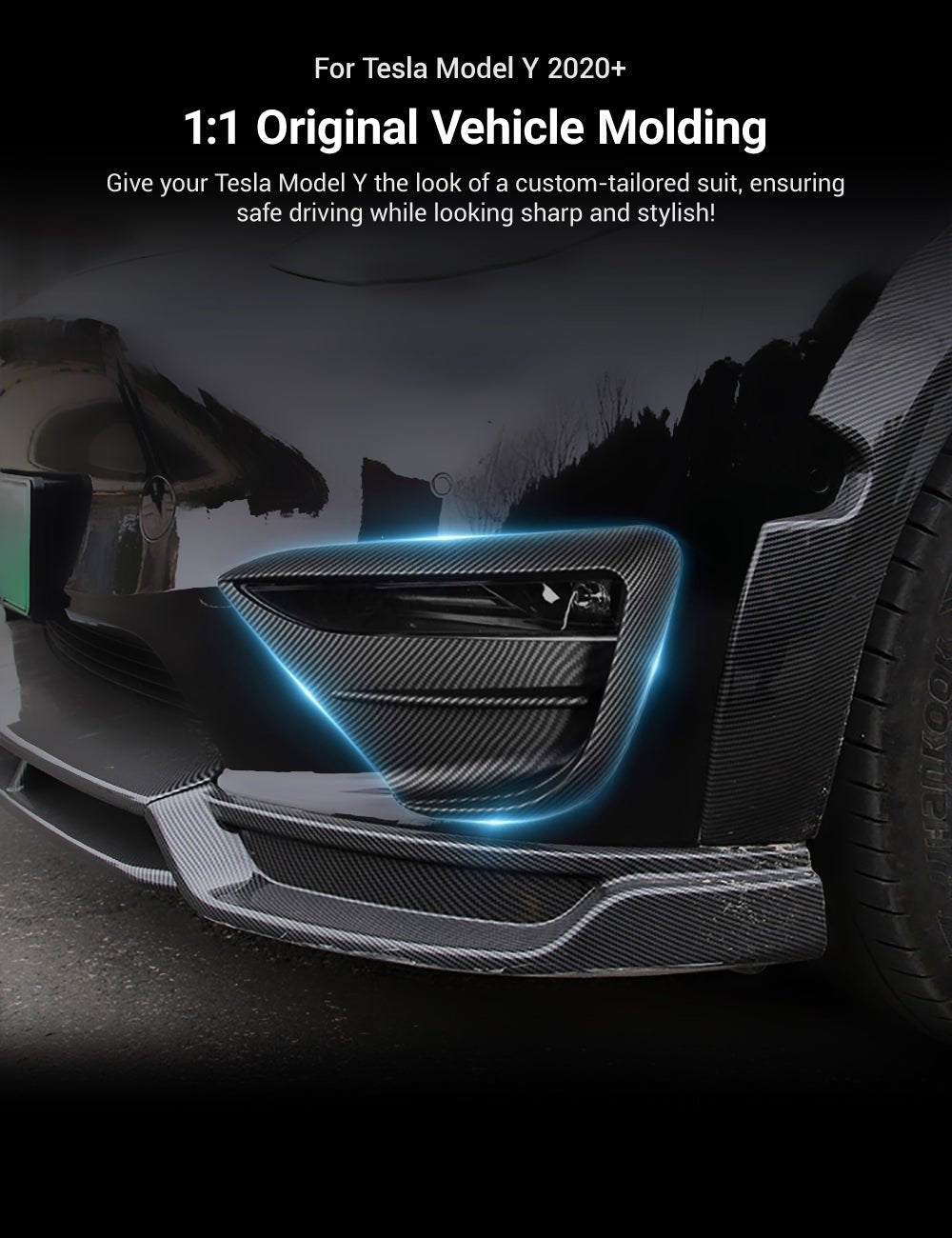 Fog Light Spoiler cover for Tesla Model Y