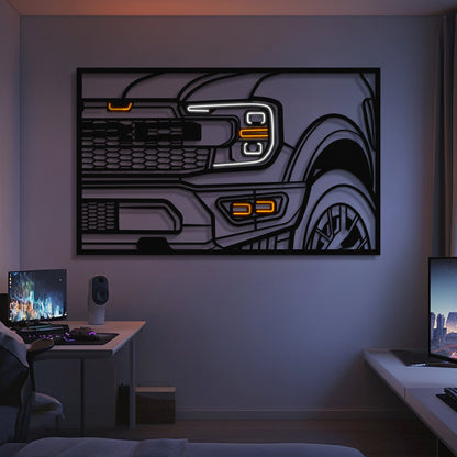 F150 Raptor Apex Front View Metal Neon Frame Wall Art - MT1479