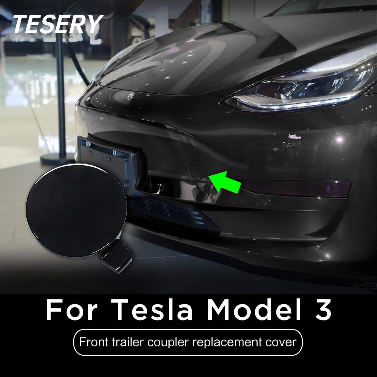 Front Bumper Tow Hole Tow Hitch Cover OEM for Tesla Model 3
