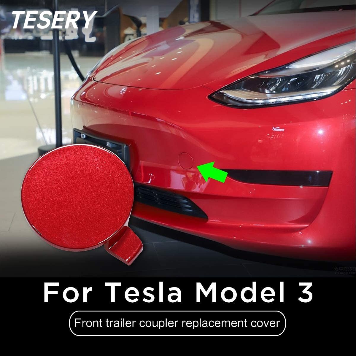 Front Bumper Tow Hole Tow Hitch Cover OEM for Tesla Model 3