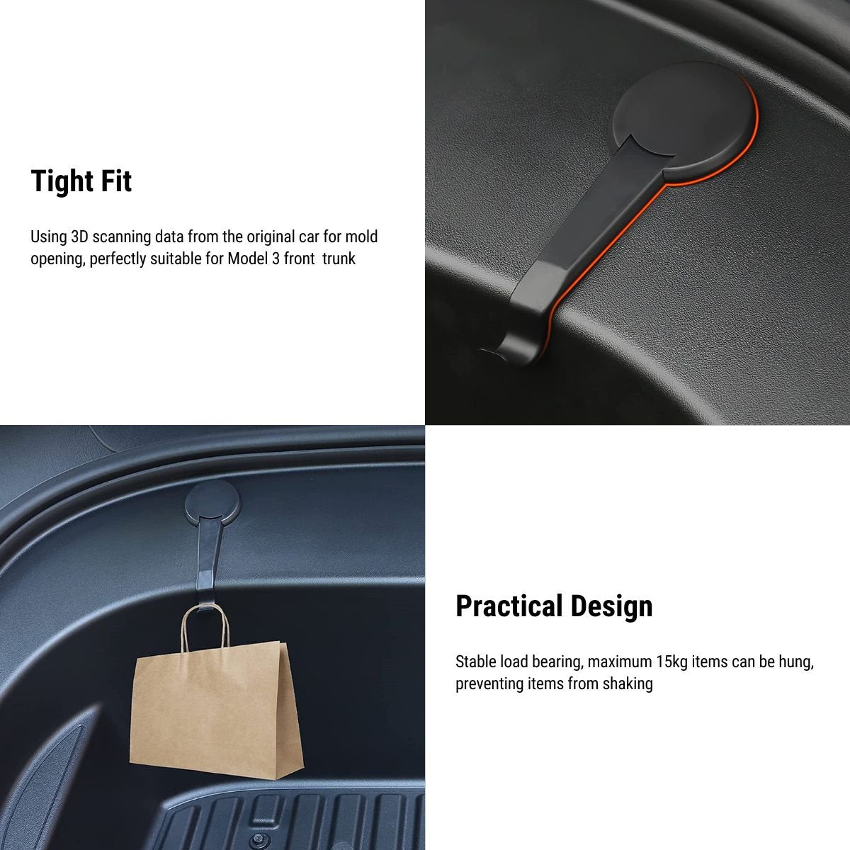 Front Trunk Hook Holding Clips for Tesla Model 3