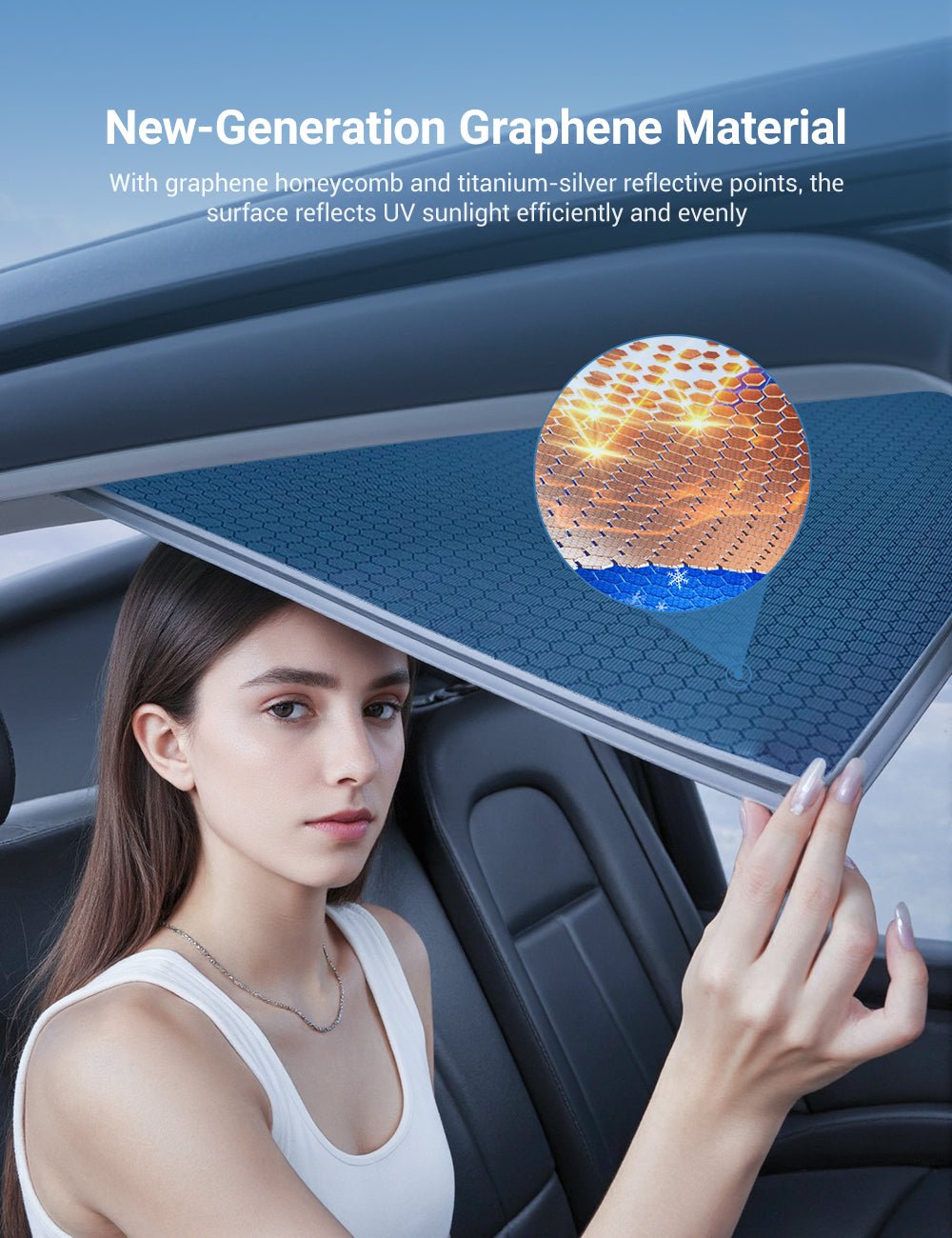 Graphene Front Windshield Sunshade for Model 3 Highland / Model Y Juniper