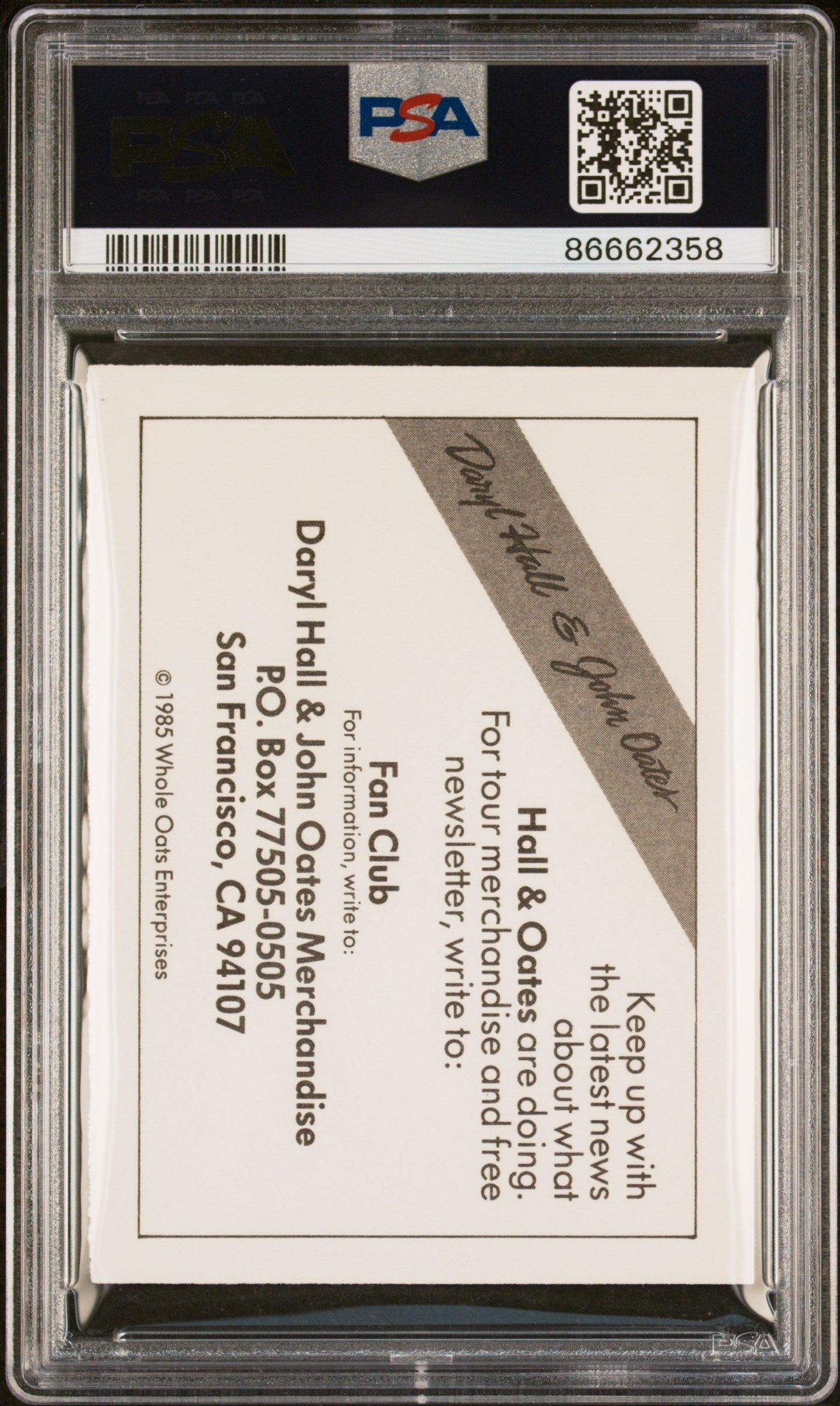 1985 WONDER BREAD ROCK STARS HALL & OATES ROCK STARS # - PSA 10