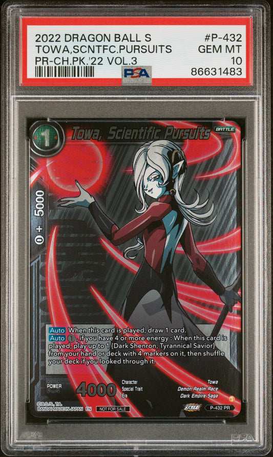 2022 DRAGON BALL SUPER TOWA,SCNTFC.PURSUITS #P-432 - PSA 10